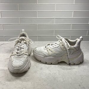 *MICHAEL Michael Kors White  Leather Chunky Athletic Sneakers